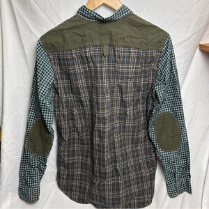 Junya Watanabe Comme Des Garcons Man Elbow Patch Green Plaid Button Up Sz Small